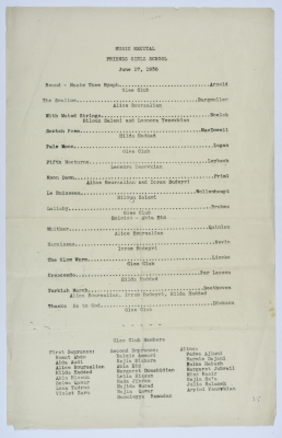 A musical play that was played by the girls of the Friends School