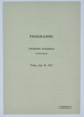 1931 Graduation Ceremony Program