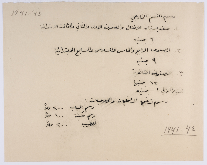The decision to raise fees for the academic year 1941-1942