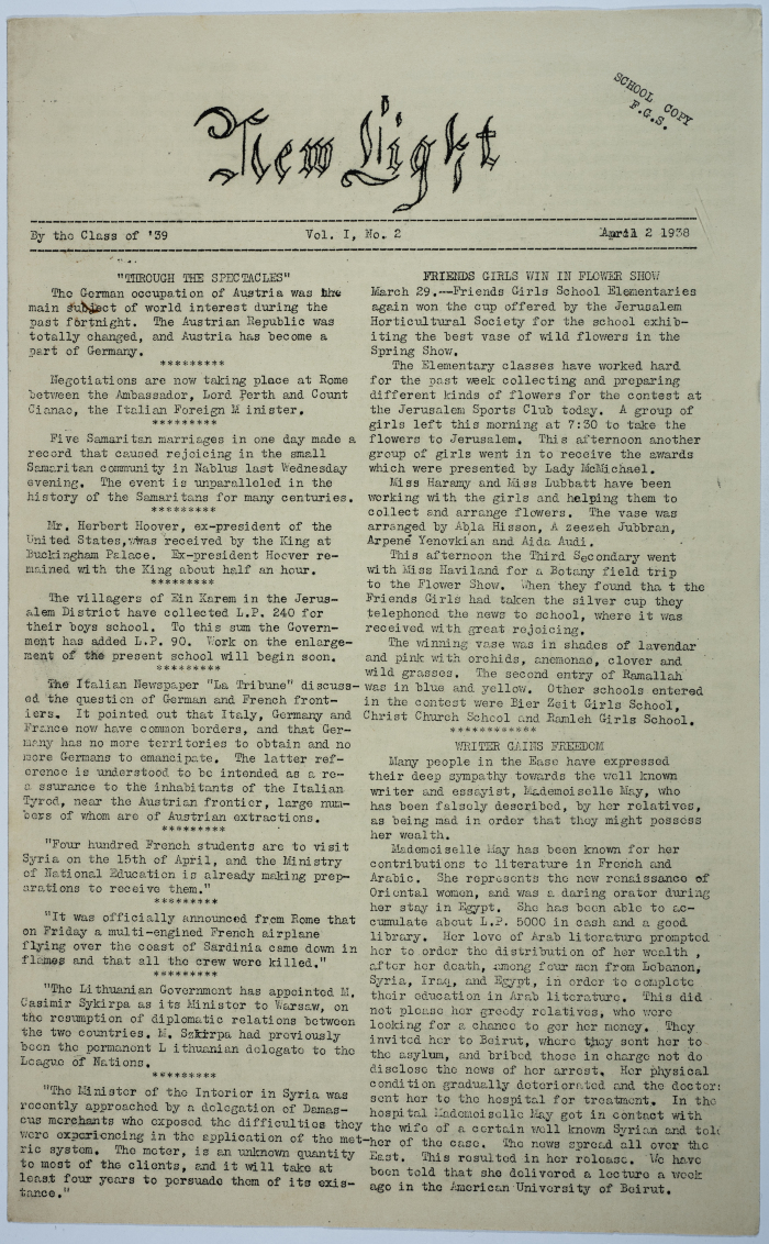 Second issue of the first volume of the school magazine