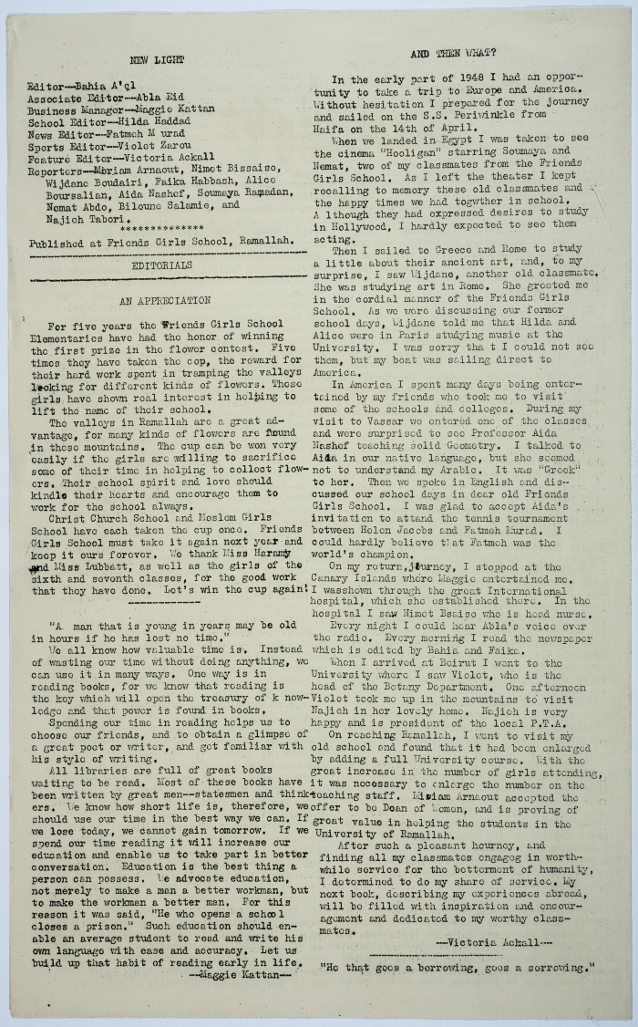 Second issue of the first volume of the school magazine