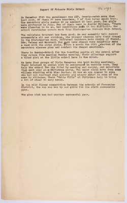 Report of the Friends School for Girls, 1941-1942