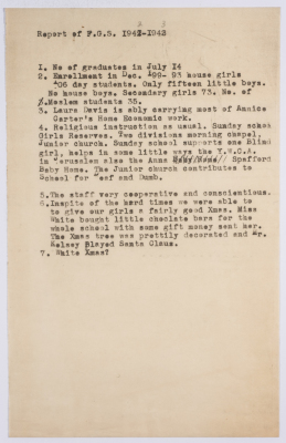 Report of the Friends School for Girls 1942-1943