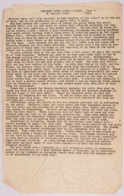 Report of the Friends School for Girls in 1947