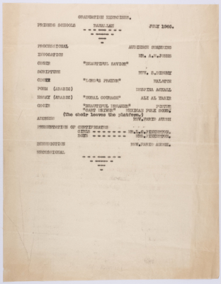 Graduation Ceremony Program
