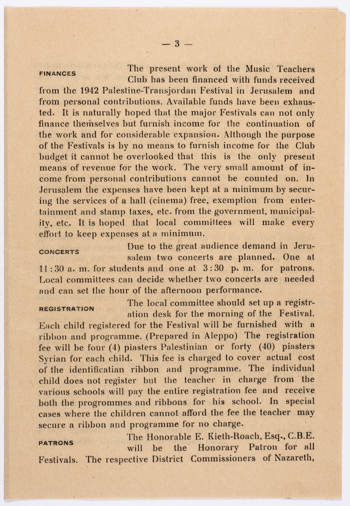 Program and calendar of the Children's Music Festival of 1943