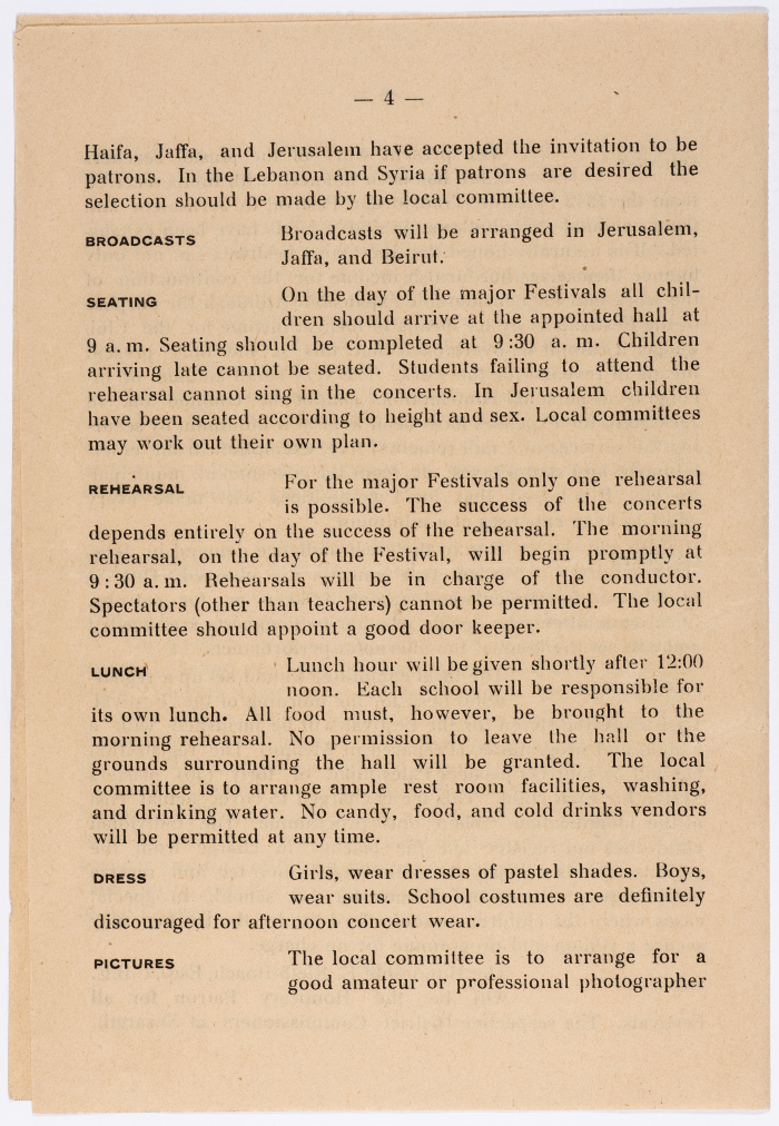 Program and calendar of the Children's Music Festival of 1943