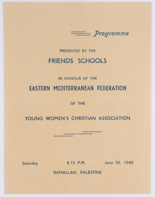 A musical show and dance for the Eastern Mediterranean Union of the Young Christian Women