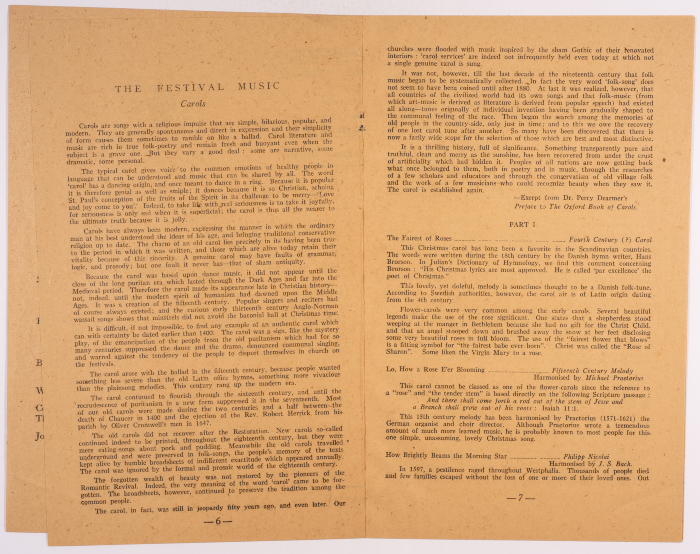 Program of the Christmas Festival in Beirut in 1944