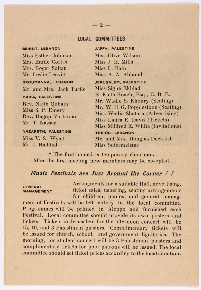 Program and calendar of the Children's Music Festival of 1943