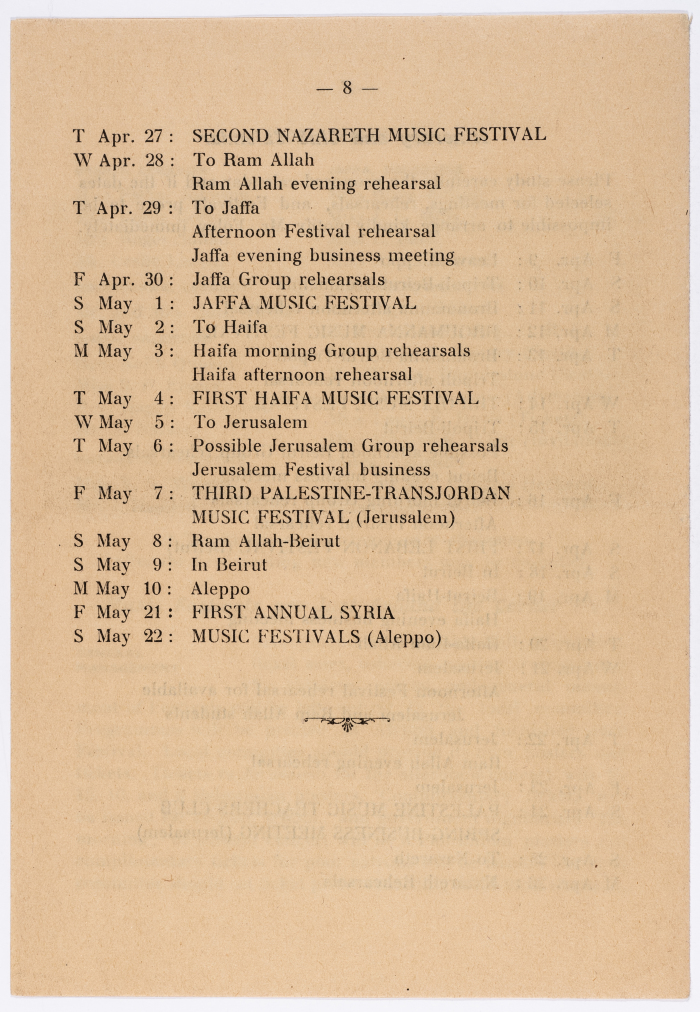 Program and calendar of the Children's Music Festival of 1943