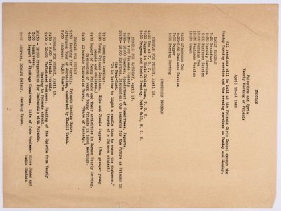 Program of the annual meeting of the Friends in Palestine and Syria in 1940