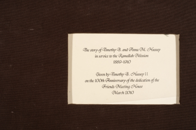A collection that tells the story of Timothy and Anna Hessie with the Friends School in Ramallah