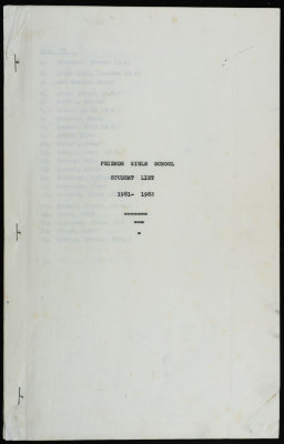 List of students of the Friends School for Girls