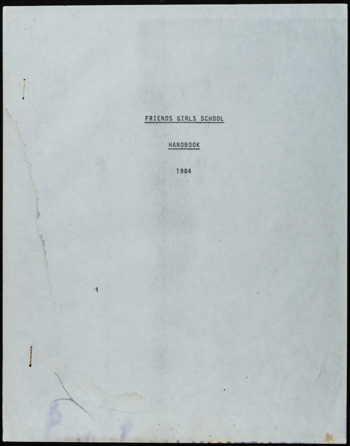 A booklet about the Friends School for Girls