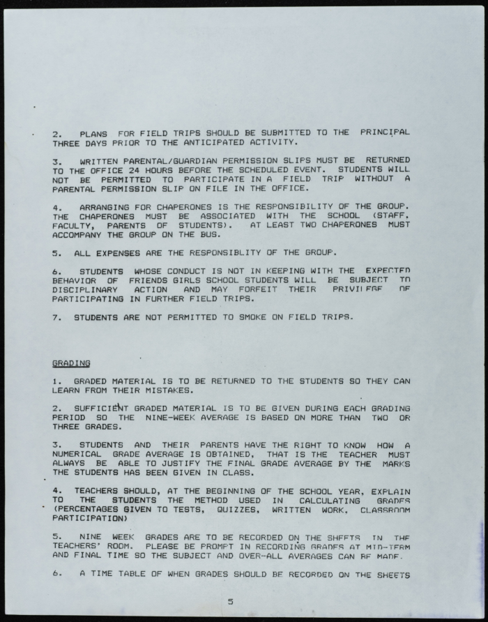 A booklet about the Friends School for Girls