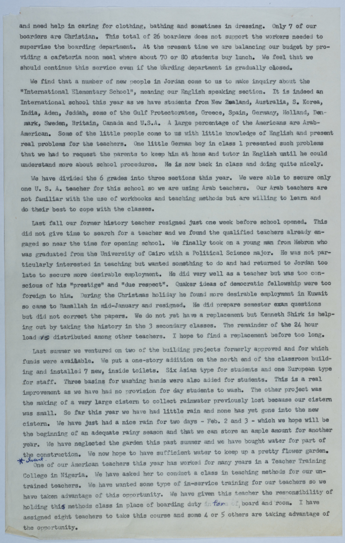 Annual Report of Friends School for Girls, 1965