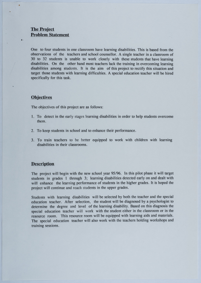 A Project by the Friends Girls School to Teach Persons with Disability