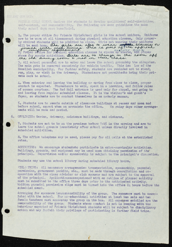 Documents talking about the Friends School