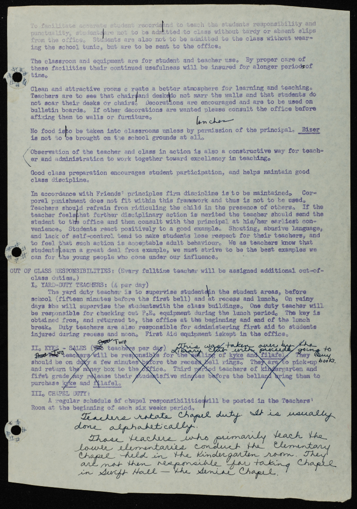 Documents talking about the Friends School