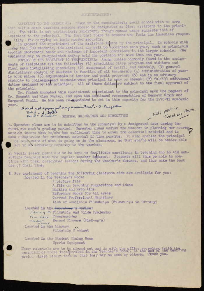 Documents talking about the Friends School