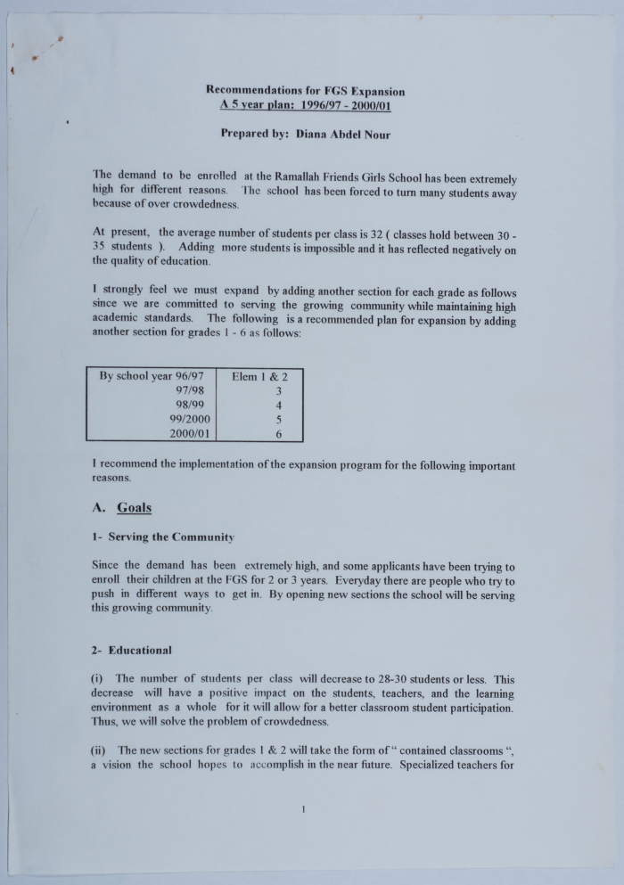Recommendations for FGS Expansion 