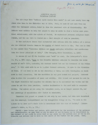 Document entitled Study of the Bible