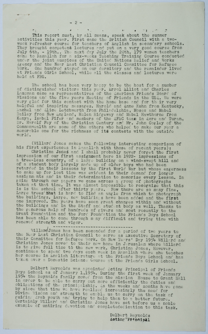 Report of the Friends School for Boys 1953-1954