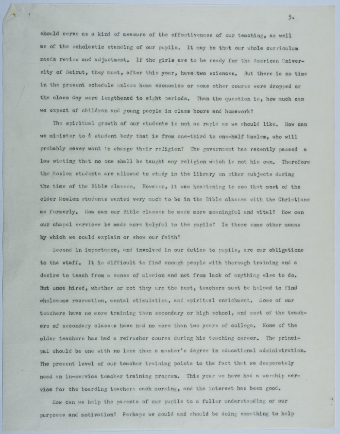 وثيقة توضح مهمة مدرسة الفرندز