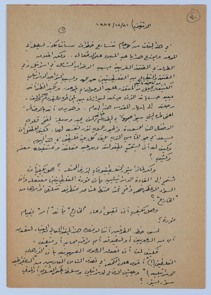 An Article by Ibrahim ad-Daqqaq in 1987