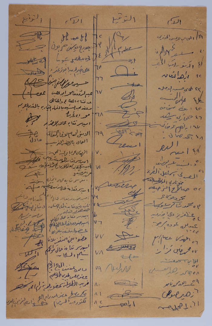 محضر اجتماع ممثلي بلديات الضفة الغربية في مجمع النقابات المهنية في القدس عام 1978