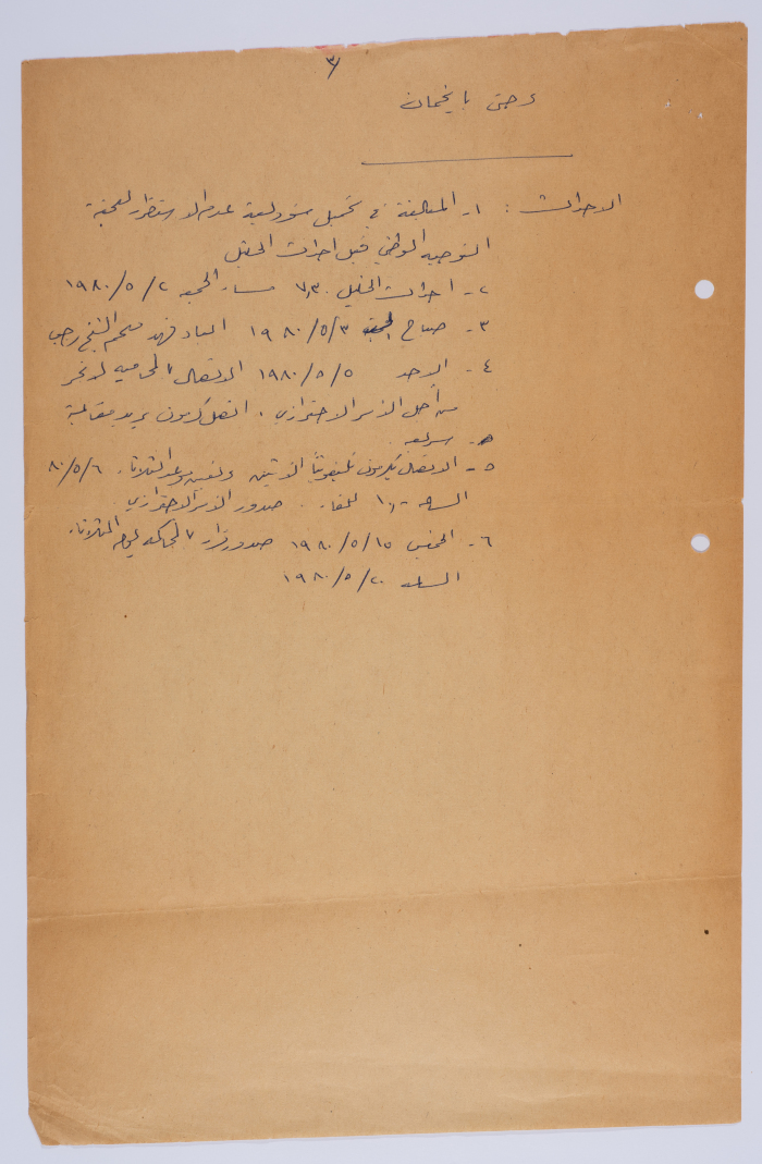 Part of Ibrahim ad-Daqqaq's Personal Diary in 1979