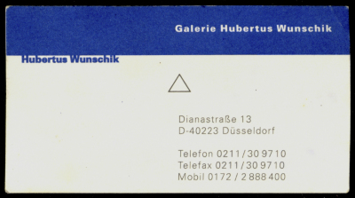 A Business Card for the "Hubertus  Wunschik" Gallery in Dusseldorf- Germany 