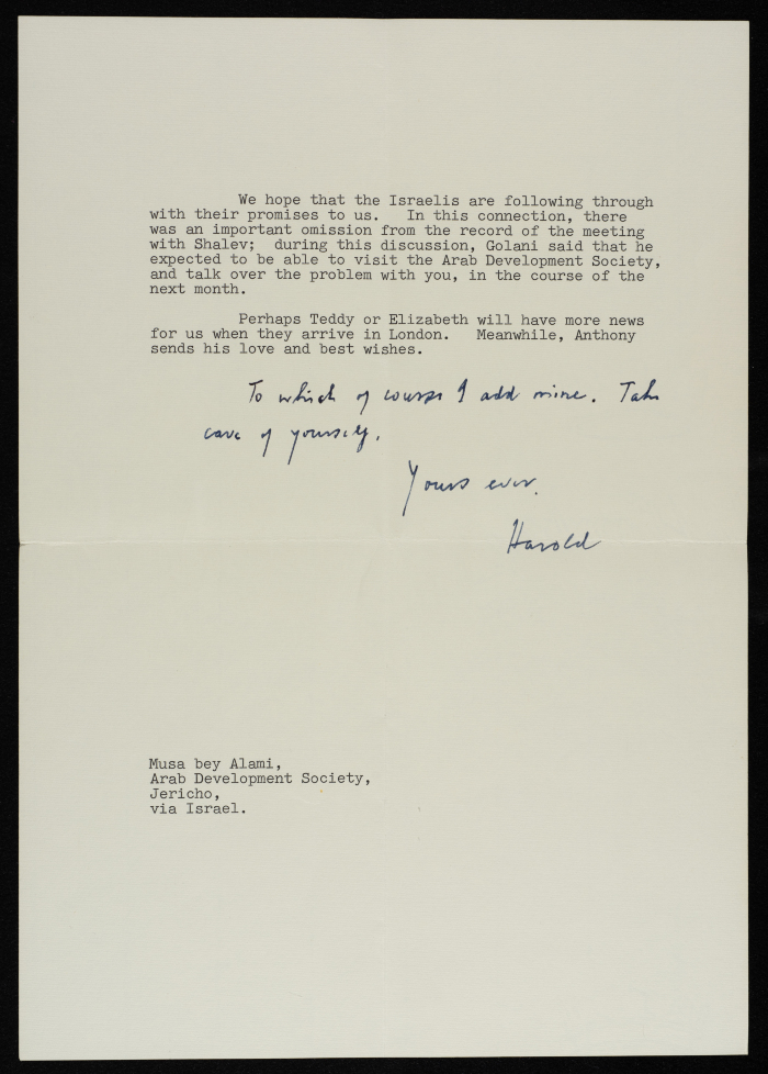 A Letter from an English Diplomat Sir Harold Beeley to Musa al-Alamy, London, 4 November 1975