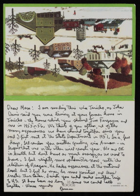 A Postcard Sent to Musa al-Alami in Celebration of Christmas, USA, 1981