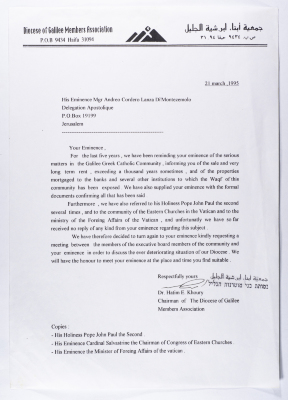 A Letter from Cardinal Andrea Cordero Lanza Di Montezemolo