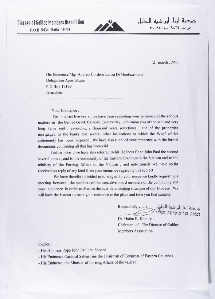 A Letter from Cardinal Andrea Cordero Lanza Di Montezemolo
