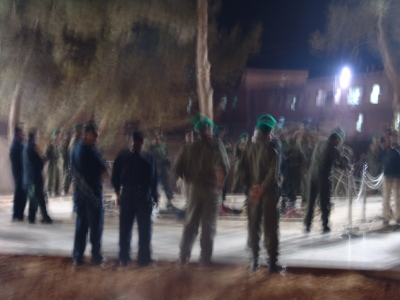 A photograph of the funeral of Late Palestinian President Yassir Arafat in Ramallah