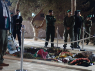A photograph of the funeral of Late Palestinian President Yassir Arafat in Ramallah