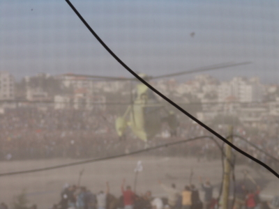 A photograph of the funeral of Late Palestinian President Yassir Arafat in Ramallah