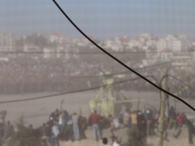 A photograph of the funeral of Late Palestinian President Yassir Arafat in Ramallah