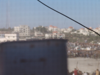 A photograph of the funeral of Late Palestinian President Yassir Arafat in Ramallah