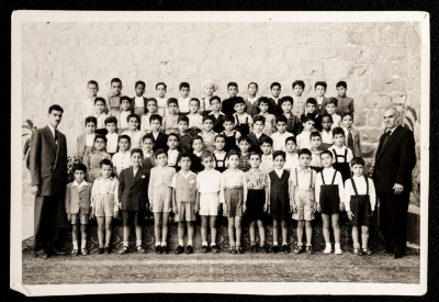 A Group of Five and Six Graders at Collège des Frères, Jerusalem in 1955