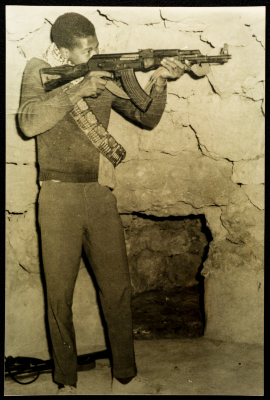 Mahmud Jidah Practicing Gun Shooting on the Mountains of Hebron 