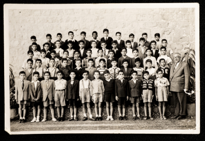 A Group of Five and Six Graders at Collège des Frères, Jerusalem in 1955