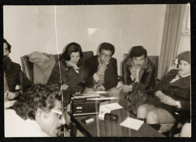 صورة من اجتماعٍ ثقافي في البيرة، 1970 - 79