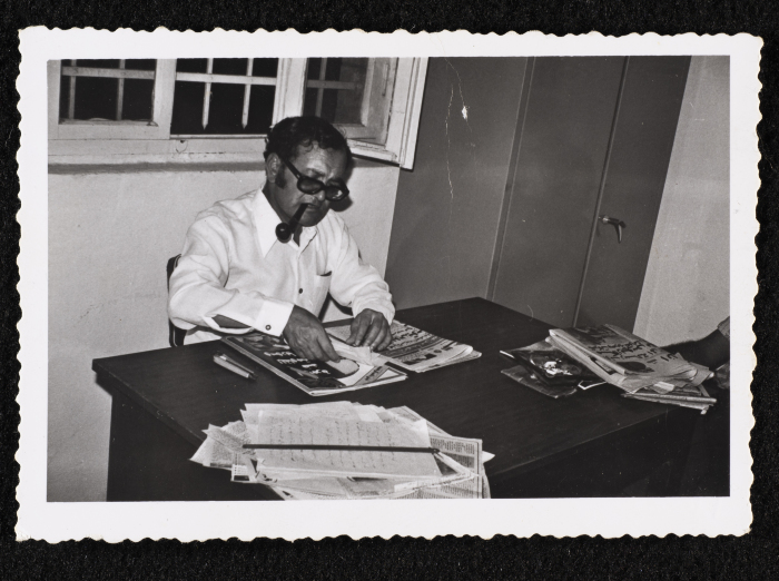 A Photograph of Mohammad Batrawi at Al-Maktab Newspaper, 1976 