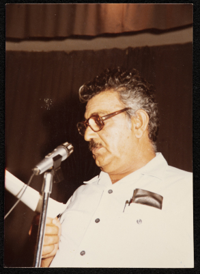 A Photograph of Emile Habibi Delivering a Speech, 1980 - 89