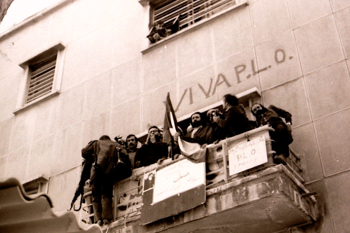 Raising the Palestinian Flag Over the Embassy of Israeli in Iran after the Iranian Revolution, 1979 
