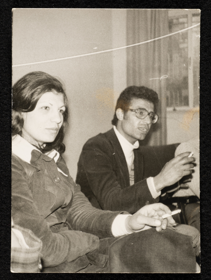 A Photograph of Azmy ash-Shuʿayby and Suhair al-Barghuthy at Mohammad Batrawi's Homes in Al-Bireh, 1970 - 79